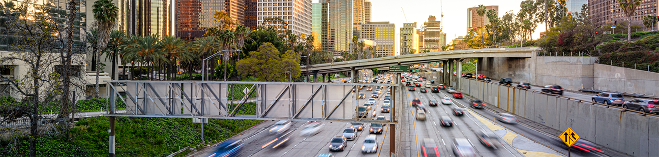 cars on a freeway